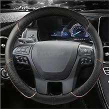 SADQRG Steering Wheel Protector Car Steering Wheel Cover Made of Microfibre Leather for Ford for Ranger 2016-2019 for Everest 2016-2019 Car Accessories Steering Wheel Cover Car (Coffee)