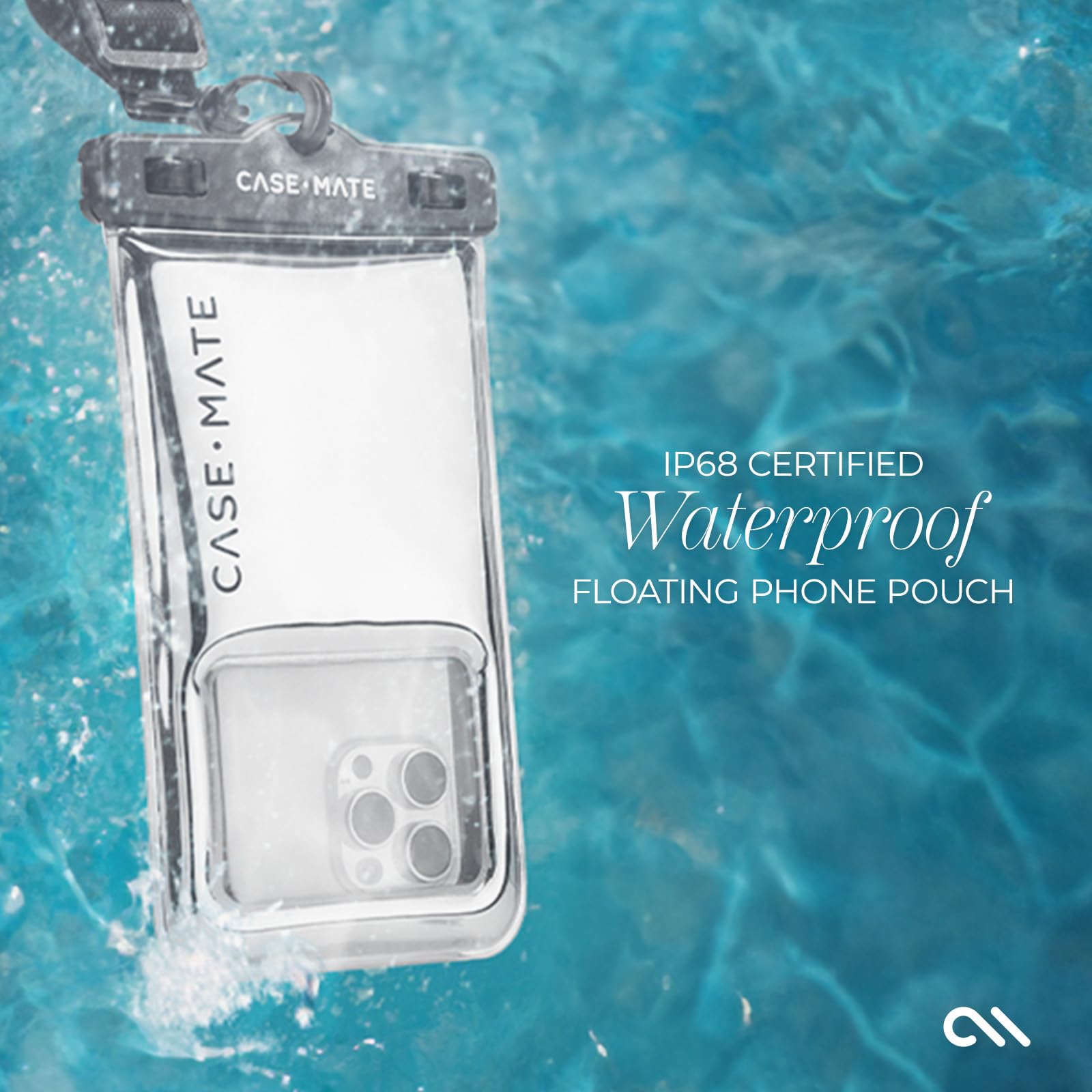 Case-Mate Confezione da 2 custodie impermeabili IP68 per telefono, custodia galleggiante impermeabile con cordino a tracolla, accessori da viaggio per spiaggia, nave da crociera, compatibile con tutti