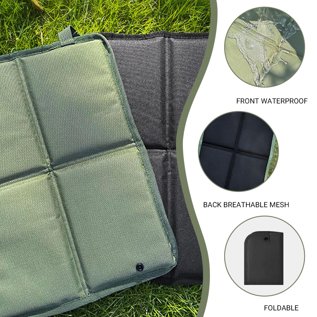 Tappetino Pieghevole, 2 Pezzi, Cuscini Esterni Impermeabili, caldo, Cuscino Stadio Pieghevole, Cuscini Portatili per Bambini per Campeggio all'aperto e Trekking, Picnic, Escursioni, 37 x 27,5 cm