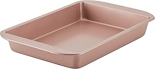 Farberware Baking Nonstick Cake Pan, Rectangle, 9 Inch x 13 Inch, Red Rose Gold
