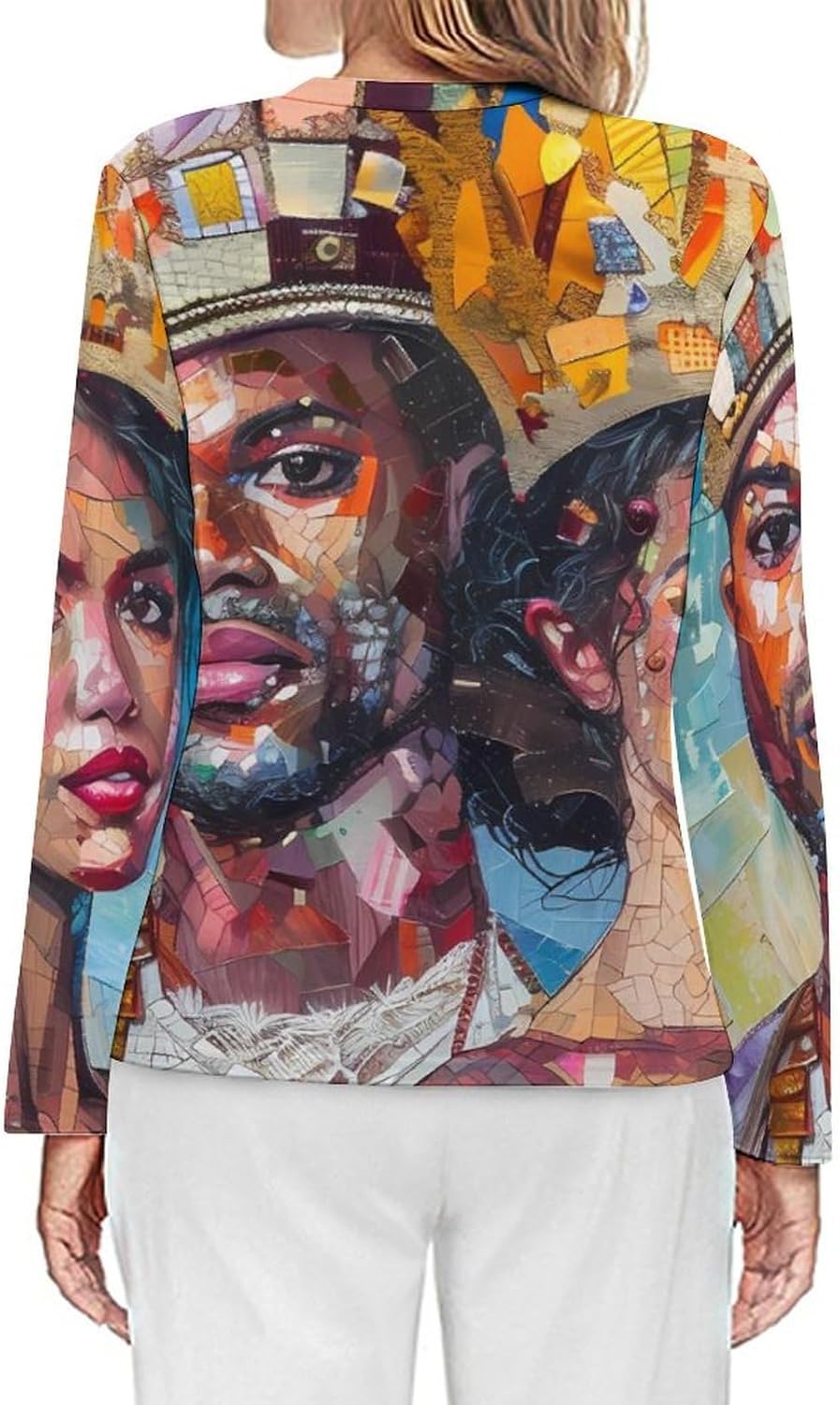 Sexy King Couple Painting Women's Pajama Top Sleepwear Pajamas Sleep T-Shirt Long Sleeve Shirt Crewneck Tee
