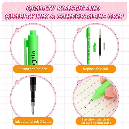 Miniatura 7 de Crtiin 50 bolígrafos de tinta de gel, bolígrafos motivacionales para compañeros de trabajo, bolígrafos inspiradores a granel, bolígrafo de