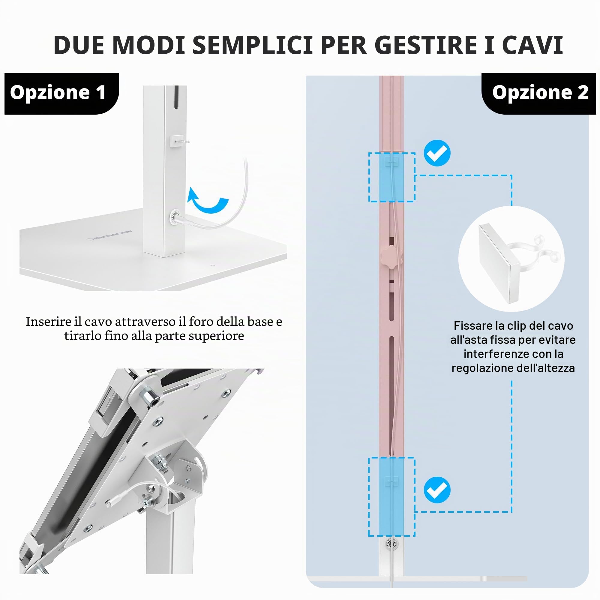 AboveTEK Supporto Sicurezza iPad, Supporto Tablet POS Antifurto Negozi, Regolabile Altezza, Girevole 360°, Per iPad 9,7"-13"