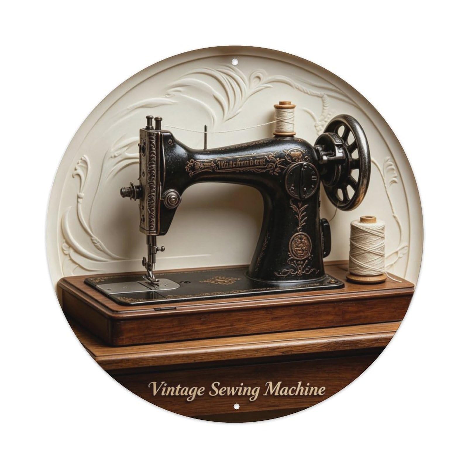 Vintage Sewing Machine Metal Tin Sign Plaque