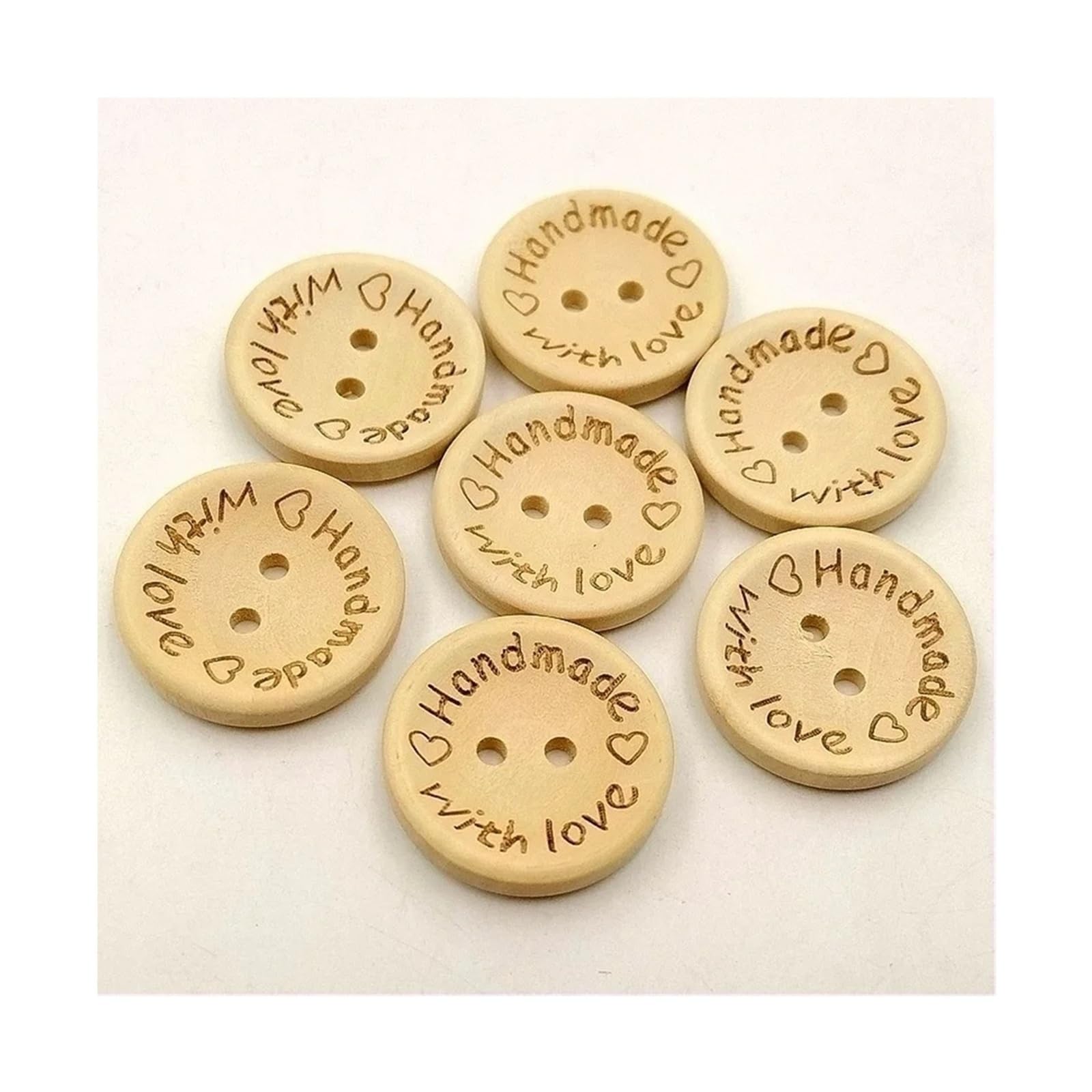 500 Stück runde dekorative Nähknöpfe aus Holz(Diameter 15mm)