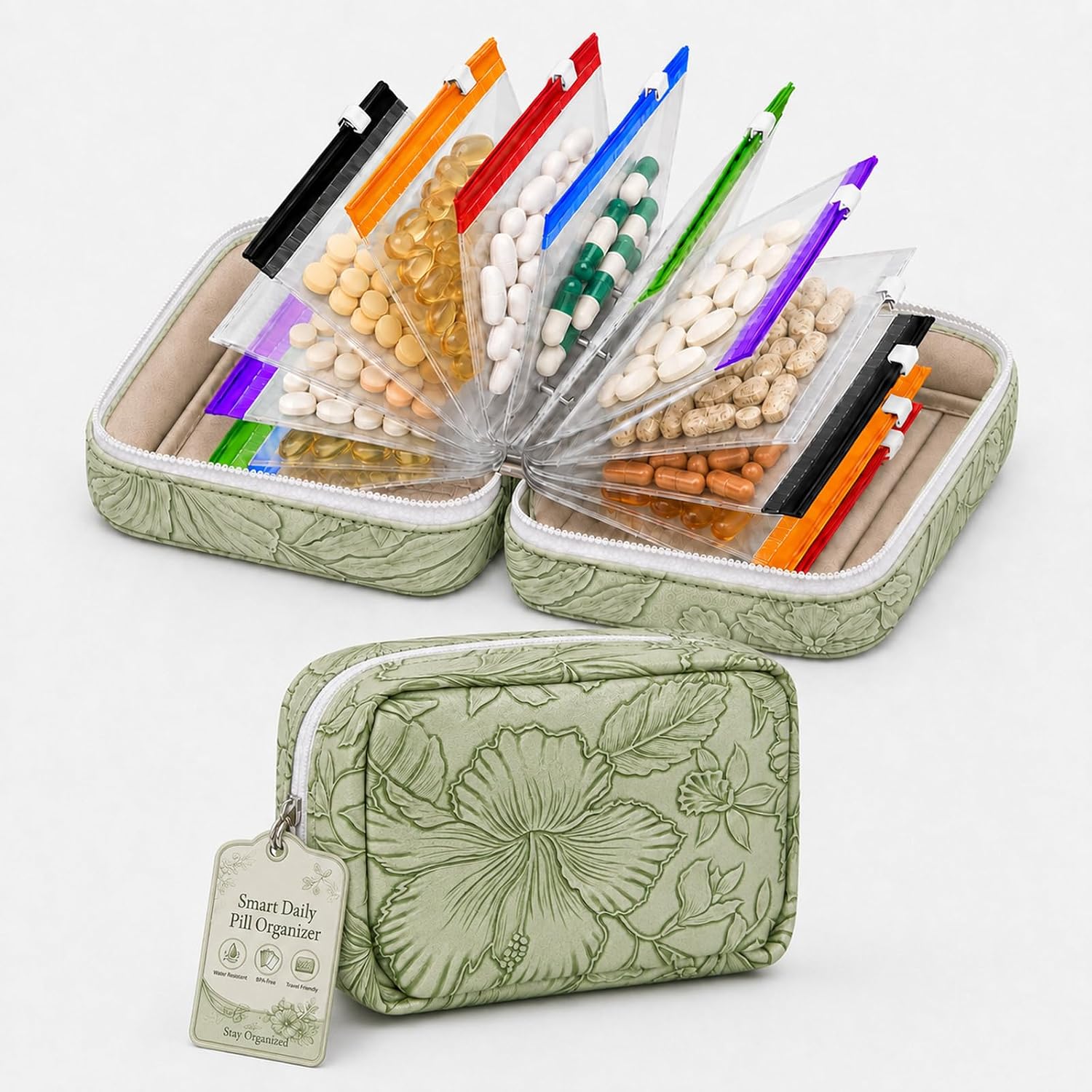 Waterproof Pill Pouch Pouches for Travel 14 A8 Organizer Set with Zipper Binder Small Cute Medicine Bags Monthly Vitamin Storage Case New Holder Carry Everyday Design