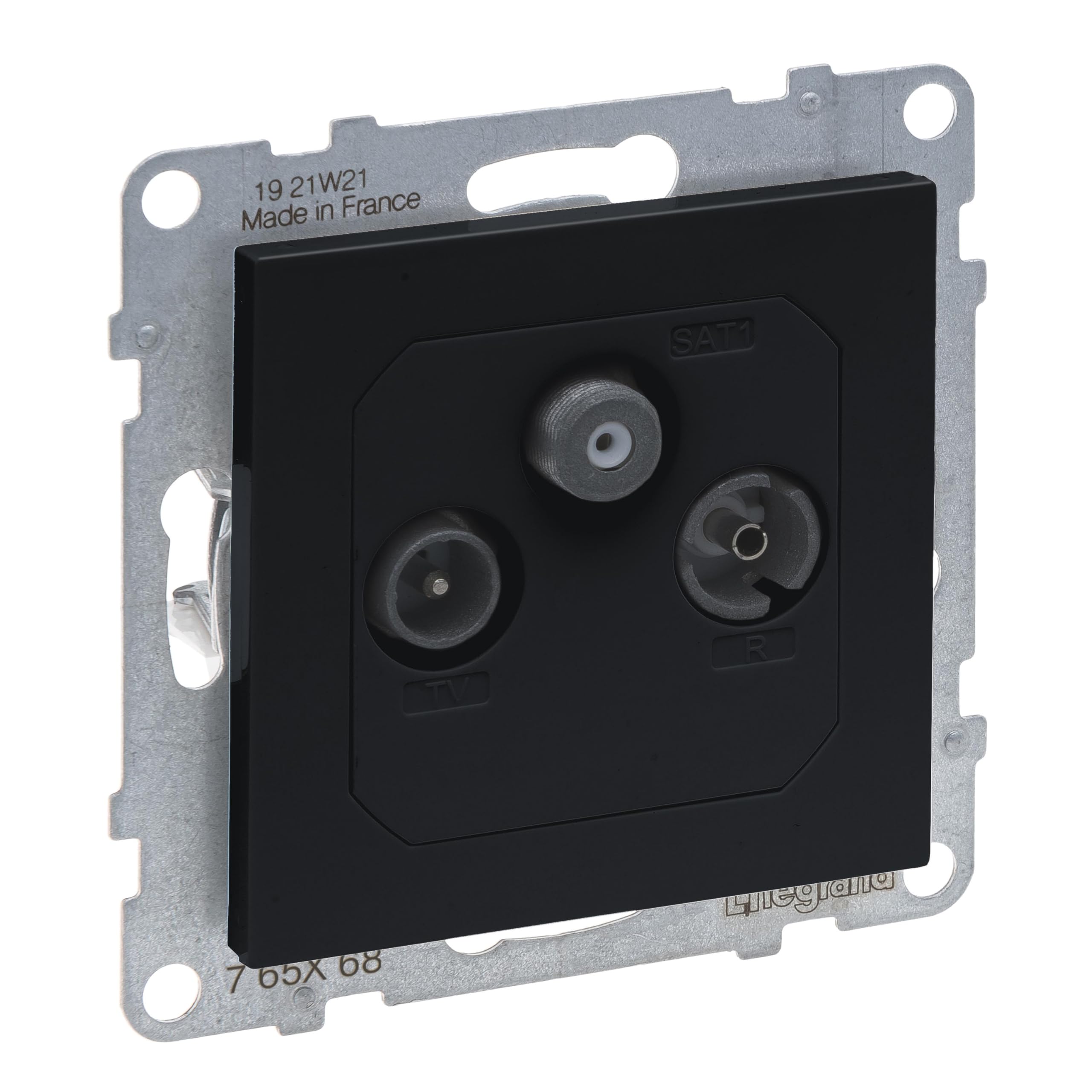 LEGRAND, Seano 765468 Feed-Through Socket TV-R-SAT HD-TV, Connection Loss 14 dB, Colour: Anthracite Lacquered