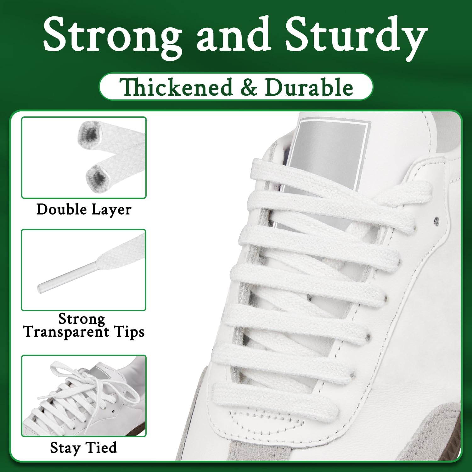 Endoto Shoelaces for Taos Sneakers, 9MM Flat Cotton Shoe Laces Replacement Strings