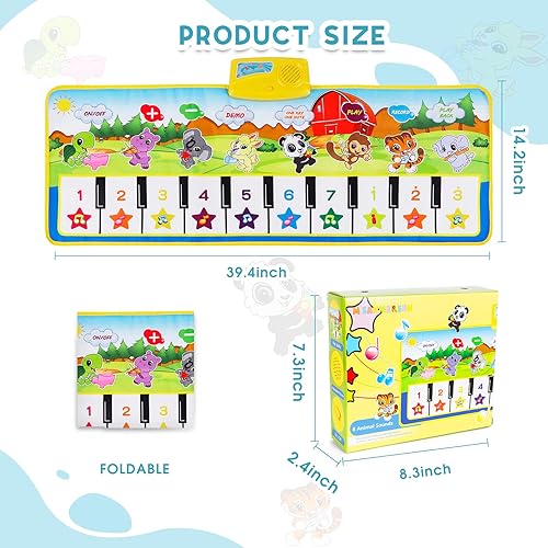 Miniatura 7 de M SANMERSEN Tapete de piano 395 x 14 pulgadas tapete musical de 8 sonidos de instrumentos para niños pequeños tapete de baile de juguete para niñas