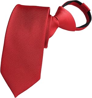 Men's Big Boys Zip Ties Business Wedding Solid Check Stripe Slim Pre-tie Necktie