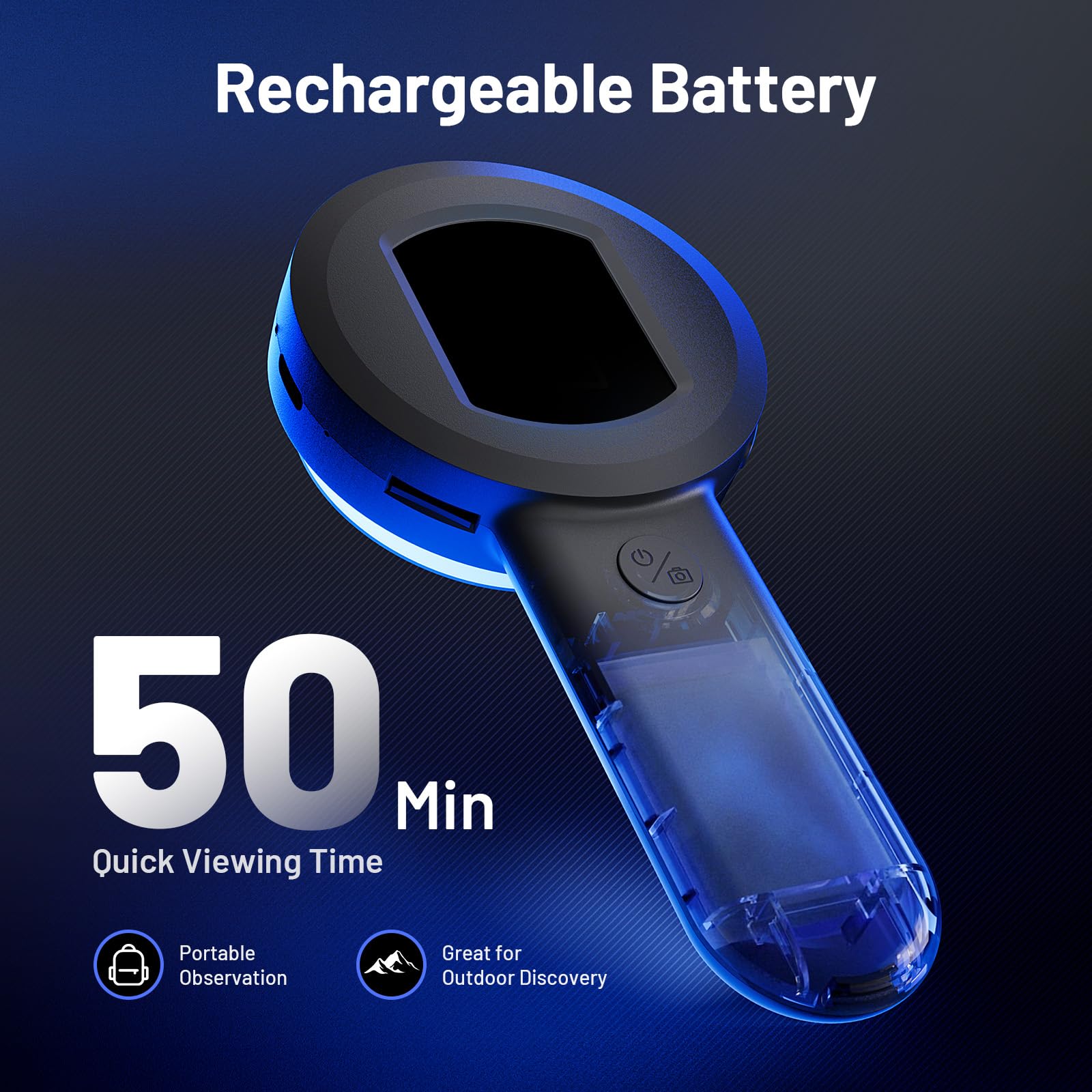 TOMLOV P10 Microscopio para Adultos y Niños, Lupa de Monedas de Mano con Luz, Portátil Trichome 100X, de Bolsillo para Coleccionista