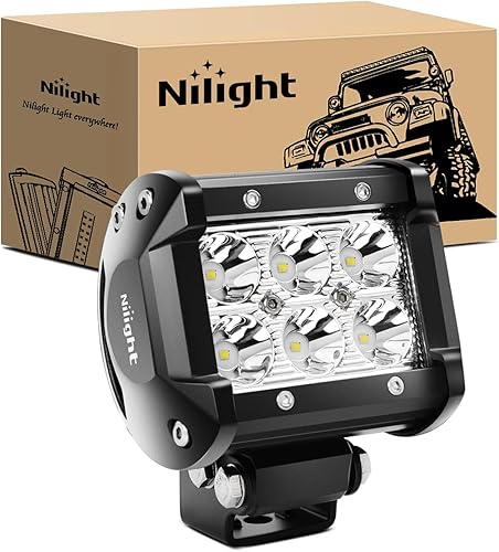 Miniatura 10 de Nilight Luces LED de 4 pulgadas, haz de punto ámbar, luces antiniebla, 2 unidades, 18 W, iluminación de trabajo todoterreno para camión, ATV, UTV,