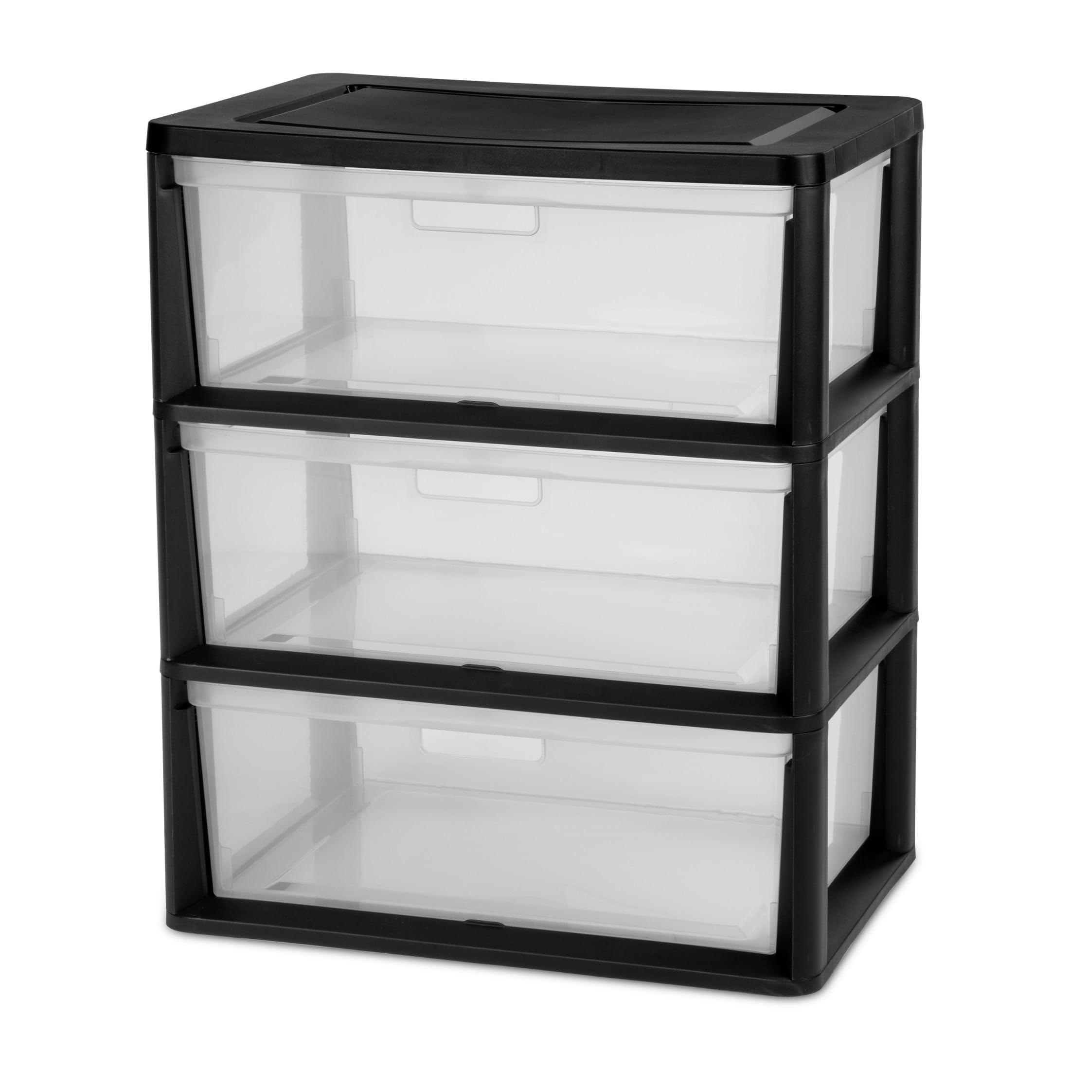 Photo 1 of *****SIMILAR ITEM**** TNLOJI Black Storage Drawer, 3 Drawer Wide Plastic Storage Cart with Clear Pull Out Drawers