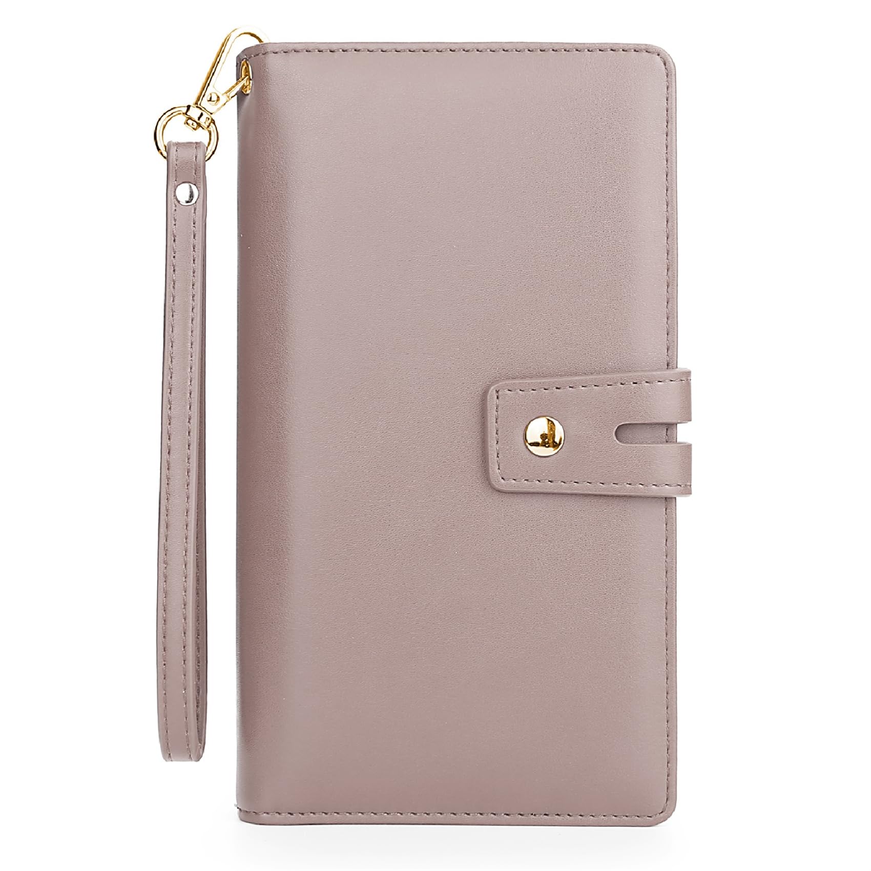 Uromee Wallet Women Vegan LeatherLarge Ladies Card Wristlet Purse Clutch Detachable Checkbook Holder