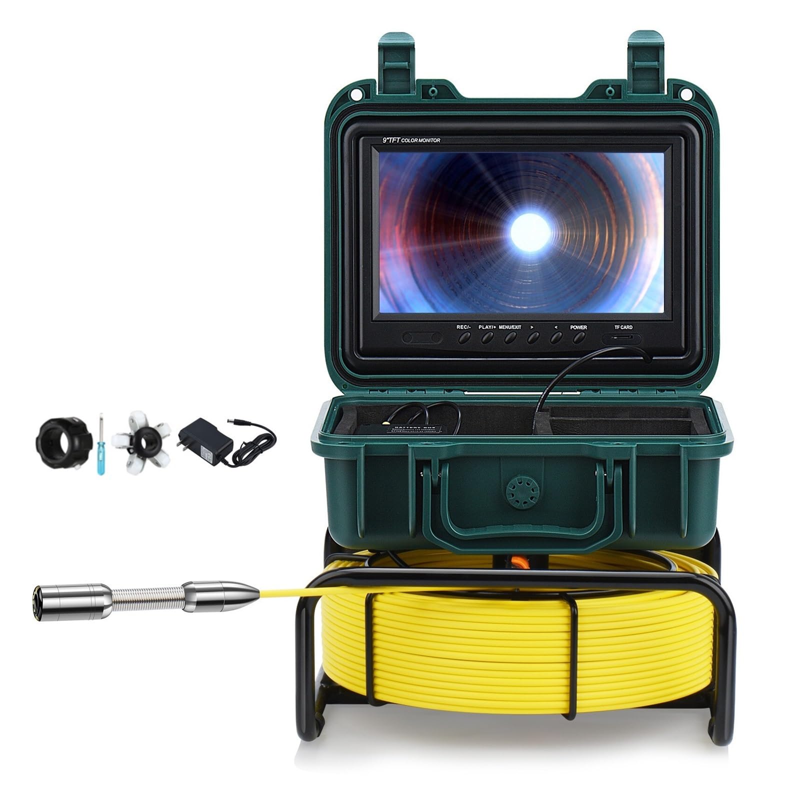 LNHHG Sewer Camera With 9inch DVR Video Recording Function 10/20/30/50M HD Screen Pipe Inspection Camera Drain Sewer Pipeline Industrial Endoscope