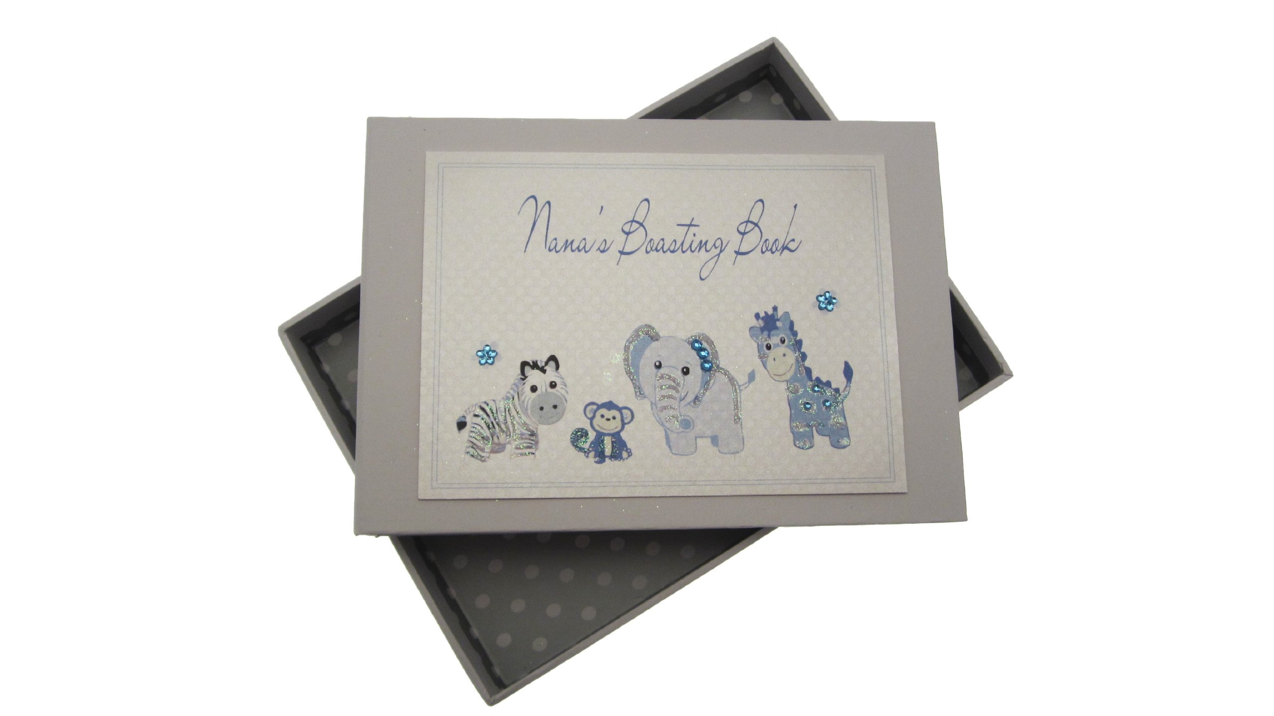 White Cotton Cards - Album fotografico piccolo, motivo: Nana's boasting book, colore: Blu