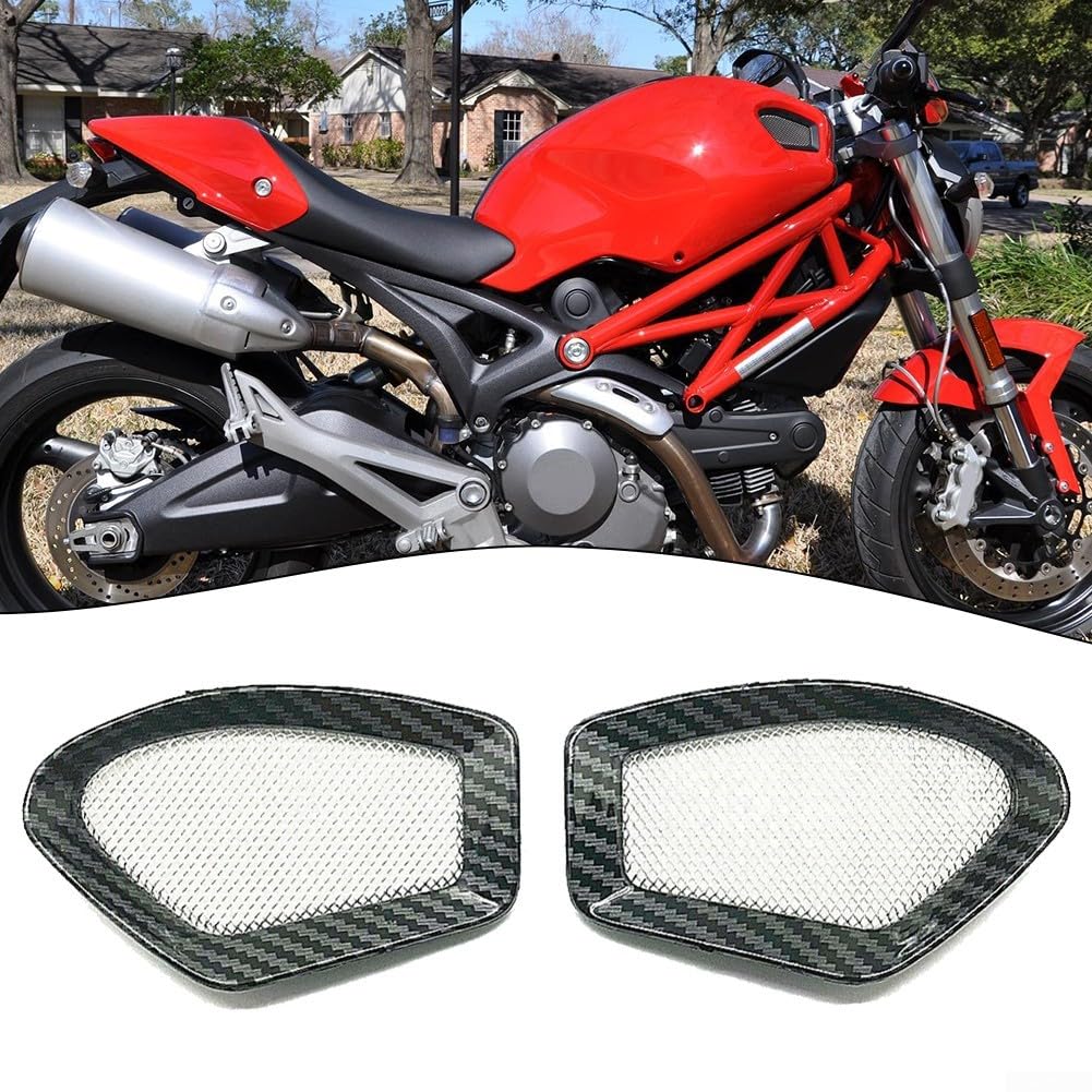 Grille d'aération pour réservoir Ducati 696 796 1100 noire style sport de 2008 à 2015