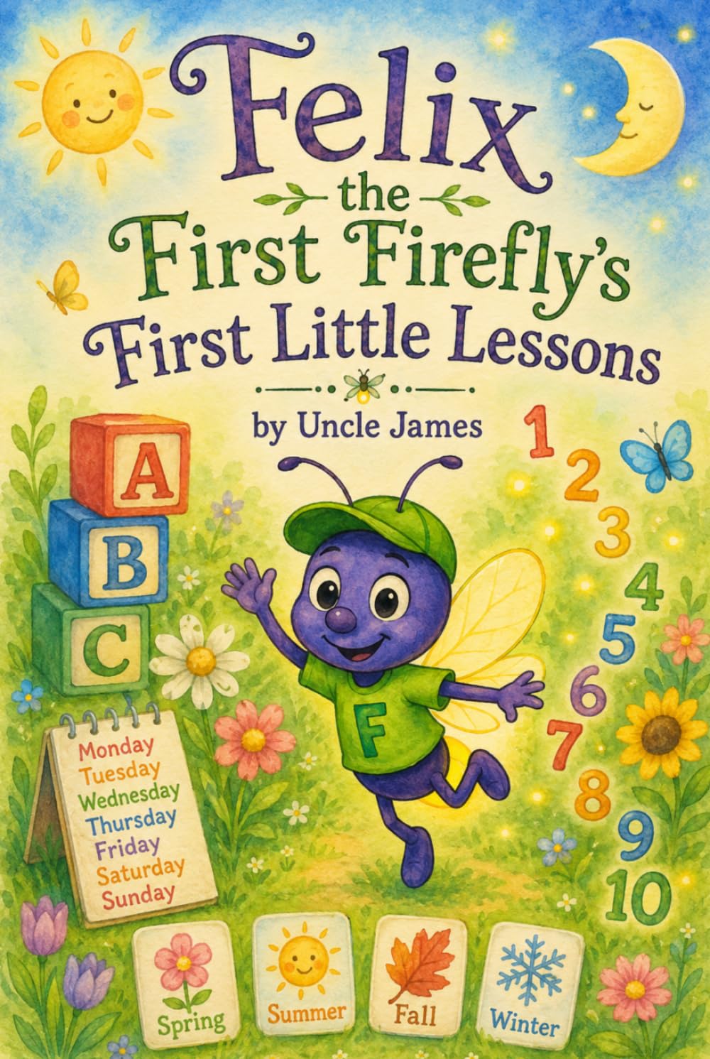 Felix the First Firefly's First Little Lessons: An Early Learning Book About ABCs, Numbers, Colors, Days, Months, and Seasons