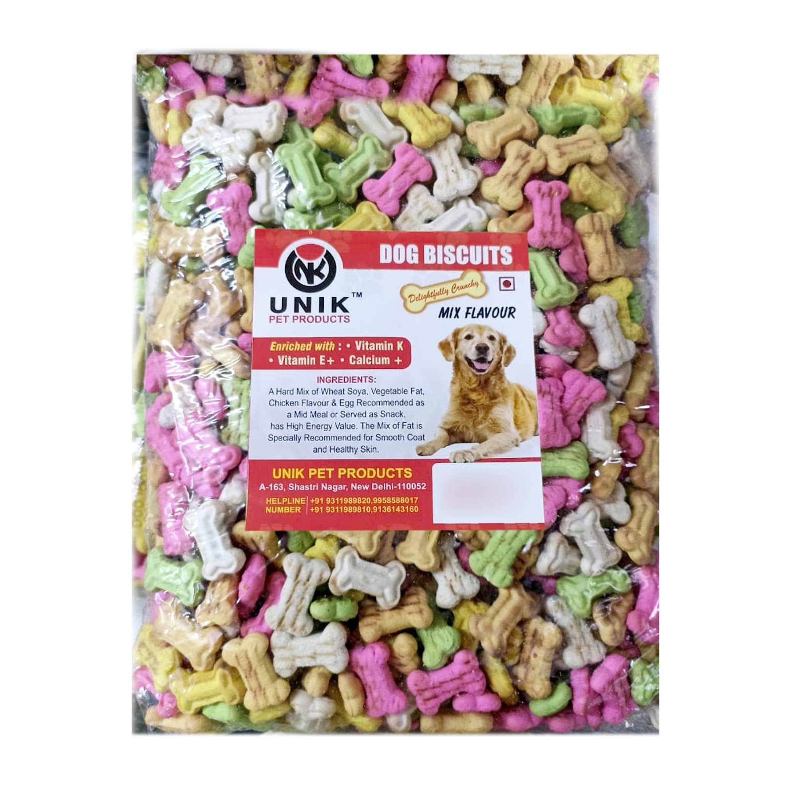 UNIK Dog Pet Food Calcium Treat Healthy Chicken Mix Puppy Dog Biscuits 1 KG