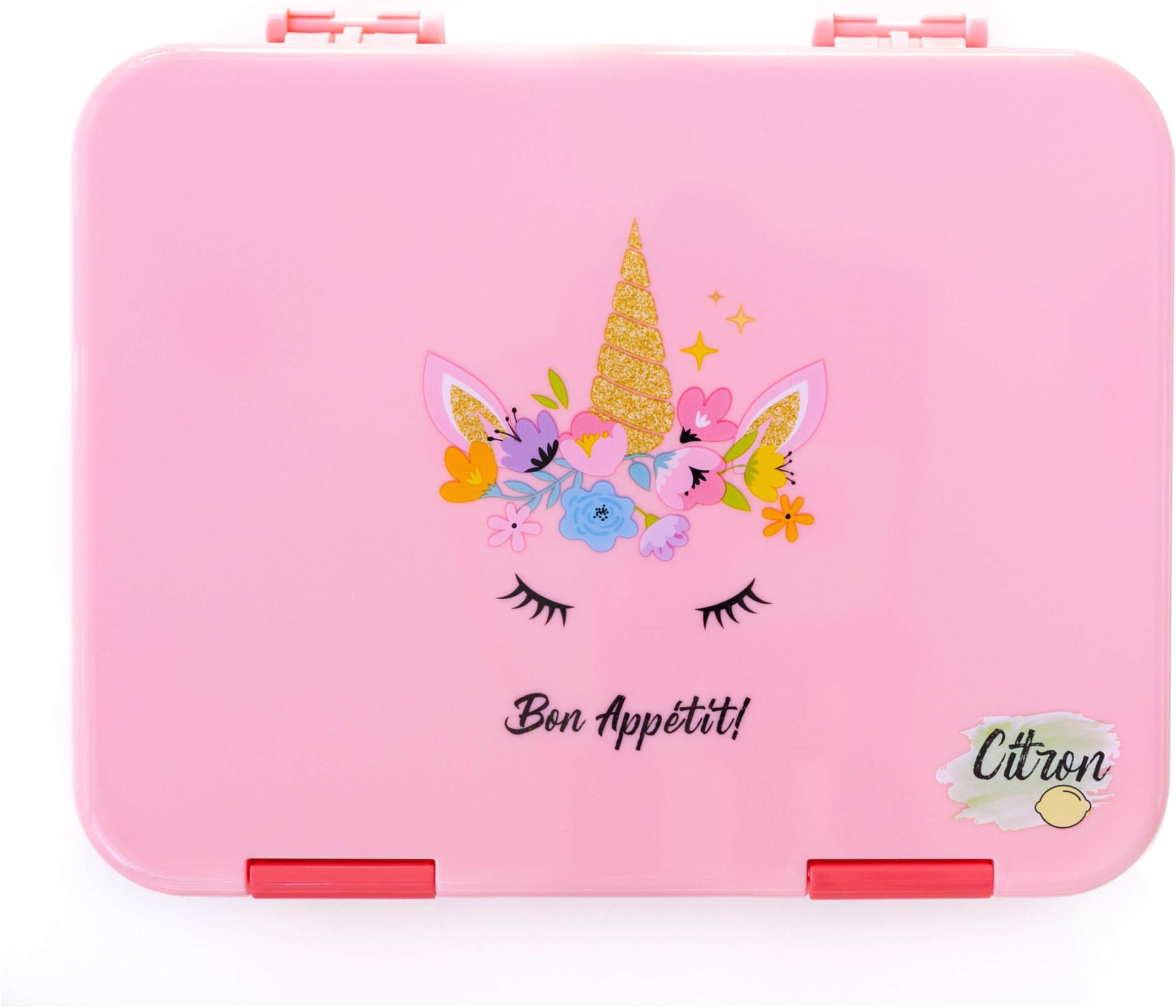 Citron Bento Lunch Box (Light Pink Unicorn, 6 Compartments)