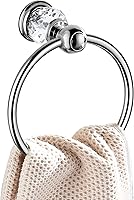 WINCASE Chrome Crystal Towel Ring - Wall Mounted Bath Towel Holder, Luxury Silver Rack for Modern Bathrooms