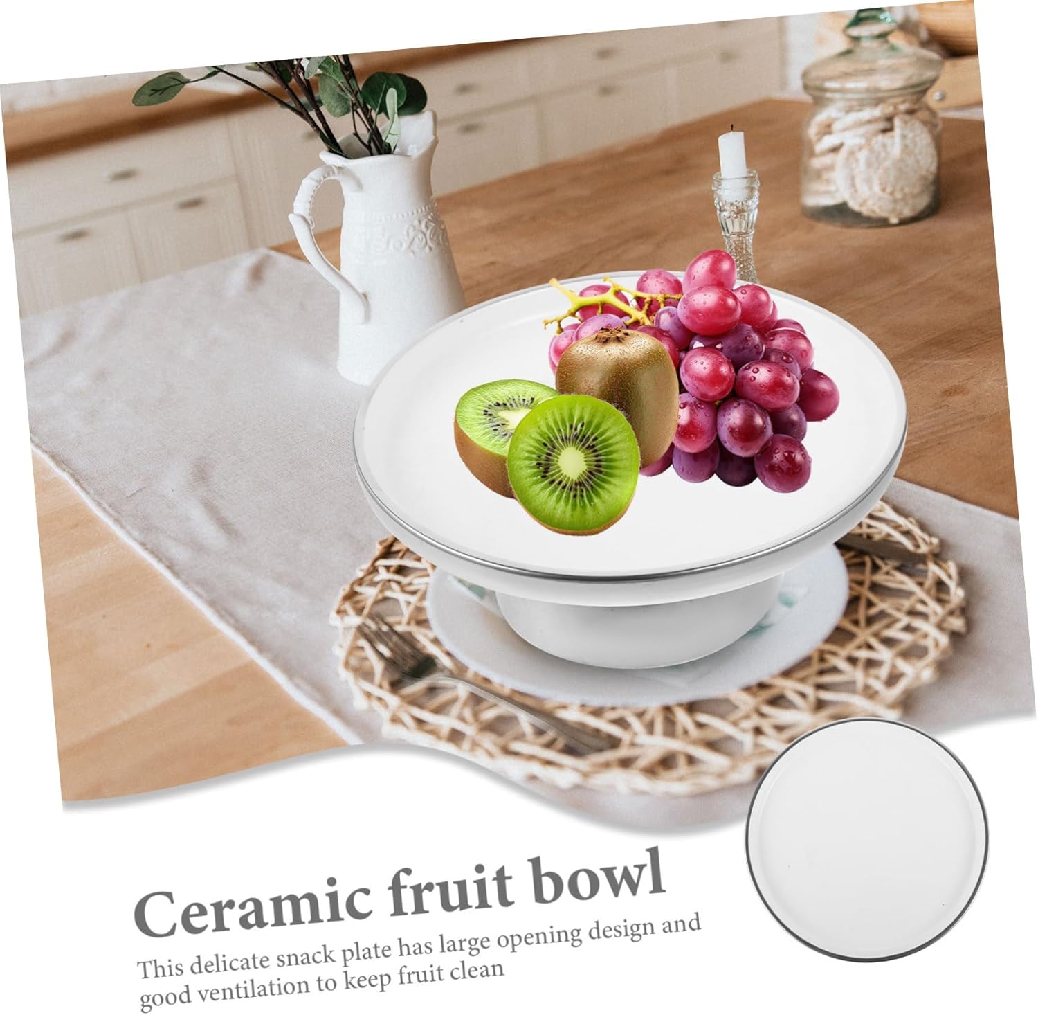 Unomor Elegant Matte Silver Fruit Bowl Stand Footed Dessert Dish for Dried Fruits Snacks and Treats Parties and Home Decor