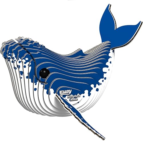 Eugy Rompecabezas 3D de ballena jorobada, 25 piezas ecológicas, juguetes educativos para niños, niñas y niños a partir de 6 años