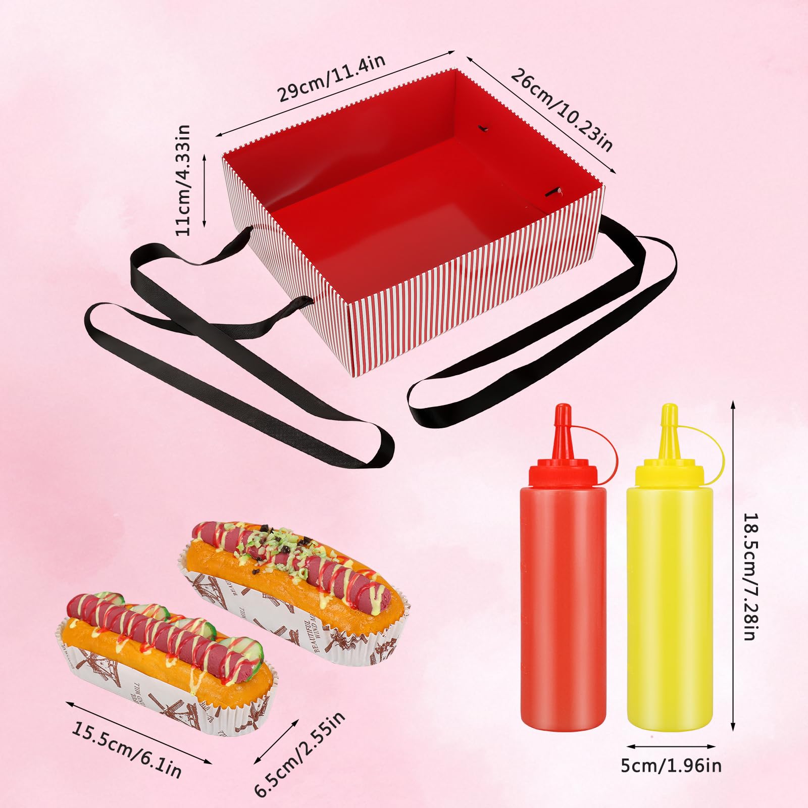 Confezione da 9 costumi da cameriere per hot dog, per Halloween, carnevale, popcorn, film, soda, grembiule da circo