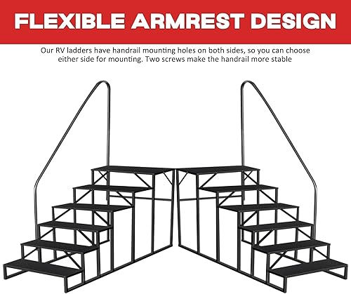 Miniatura 18 de Escalera de taburete de 5 escalones, peldaños para bañera de hidromasaje con pedales antideslizantes y 2 pasamanos, escaleras de RV al aire libre