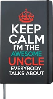 Keep Calm im the awesome Uncle everybody talks about Uncle Hardcover Journal, Black