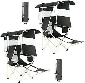 Camping Chair with Shade and Footrest