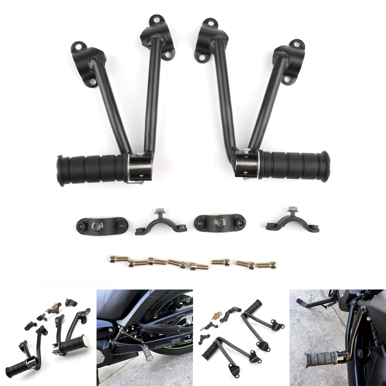 Bruce & Shark Rear Passenger Foot Peg Bracket for Kawasaki Vulcan 650 VN650 2015+ Black