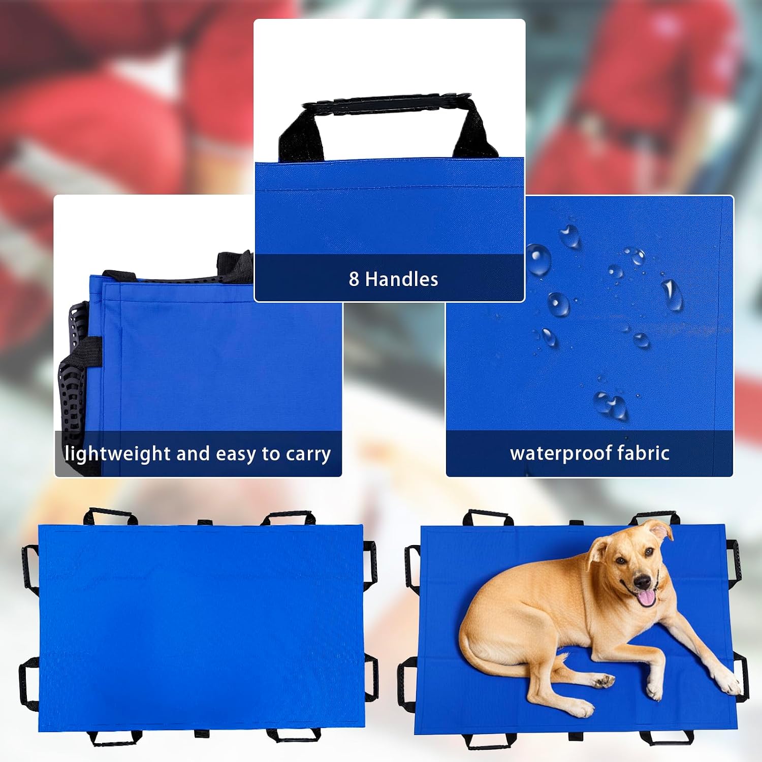 Dog Emergency Stretcher 300 lbs Large Pet Evacuation Carrier Pad