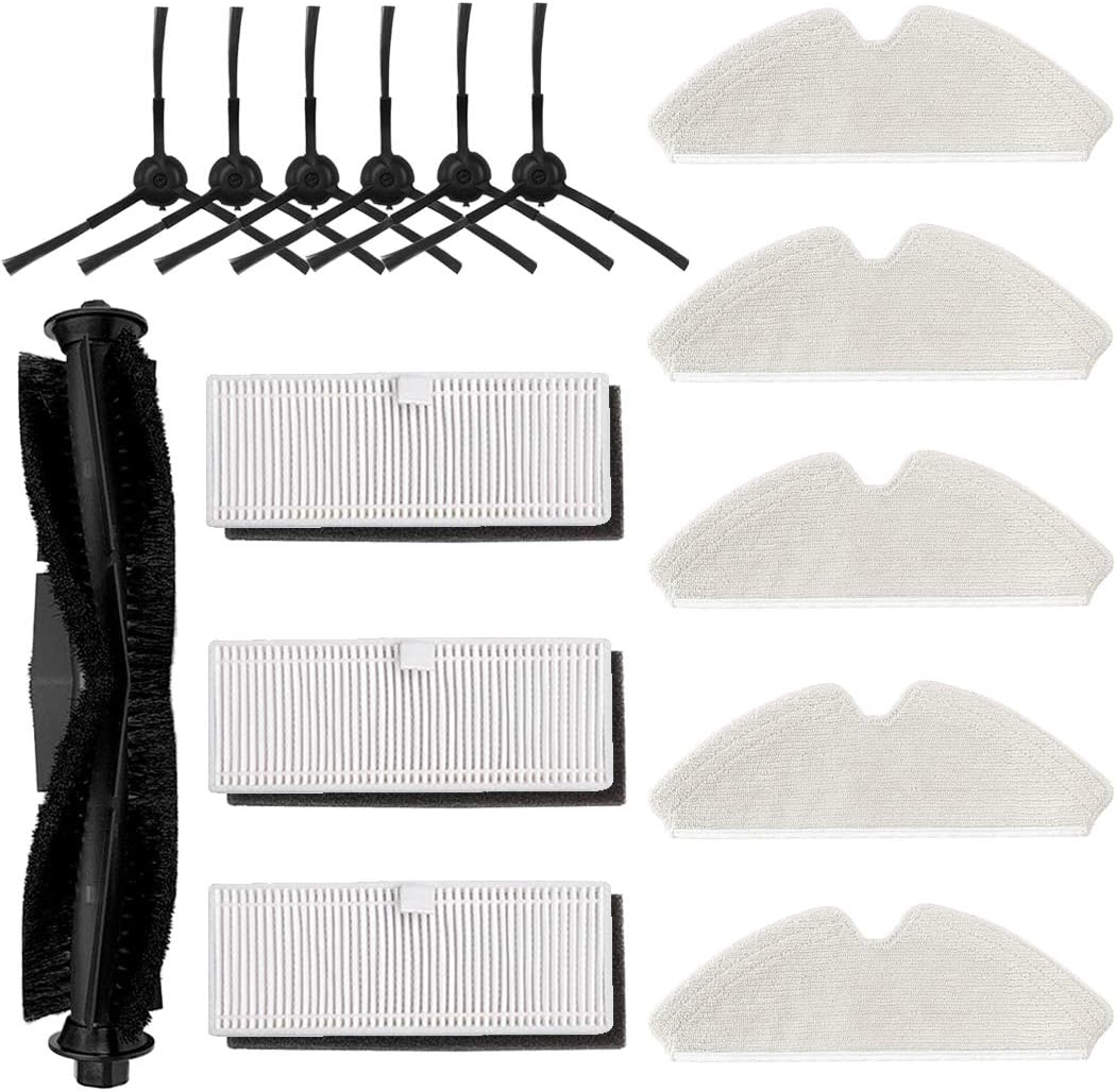 Chuancheng 15Pcs Roller Brush Filter Mop Cloth Pads Set for Proscenic M7 Pro Vacuum Cleaner Accessories