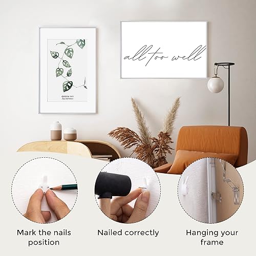 Miniatura 619 de Fun Memories Portarretratos de metal de 16 x 20 pulgadas con paspartú de 11 x 14 pulgadas, acabado de aluminio cepillado, parte delantera de vidrio