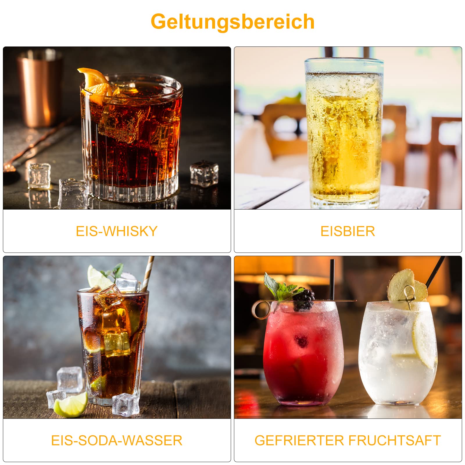 Cubo de Hielo Reutilizables, Piedras de whisky, Cubitos de Hielo de acero Inoxidable con Tecnología de Alta Refrigeración, Utilizado para Whisky Vodka licor Vino ideas de cumpleaños para papá