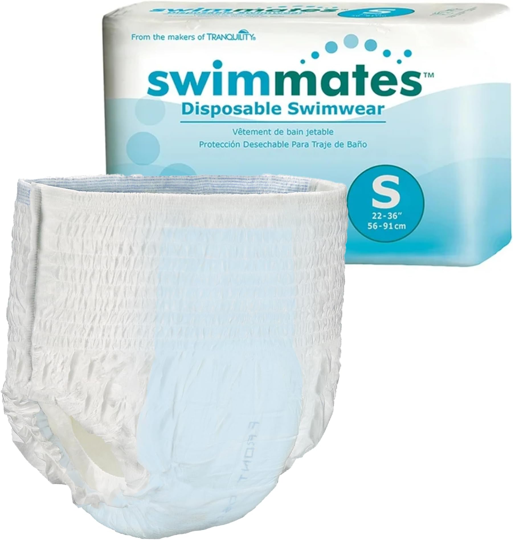 Swimmates Disposable Adult Swim Diapers, Small, Case/88 (4/22s) by Swimmates