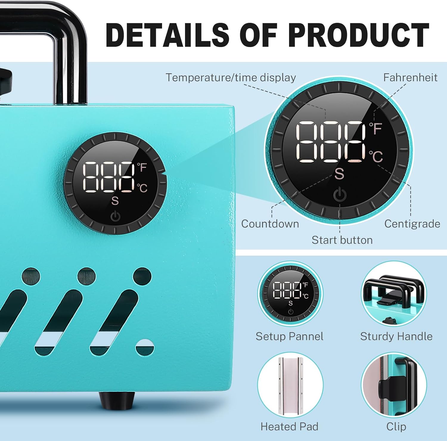 AKEYDIY 30oz Tumbler Heat Press Machine, Mug Press Heat Up Fast & Even, Pro Tumbler Press for 11oz-30oz Sublimation Tumblers, Cups, Glasses and Mugs with Sublimation Heat Tape and Gloves, Blue