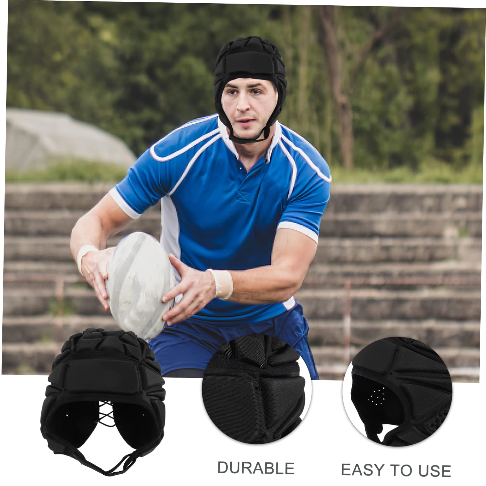BESPORTBLE Funda Casco Rugby Casco De Rugby De Fútbol Suave Gorra De o De Portero o Acolchado o De Patinaje Cómodo o De Futbol os De Beisbol Esponja Black
