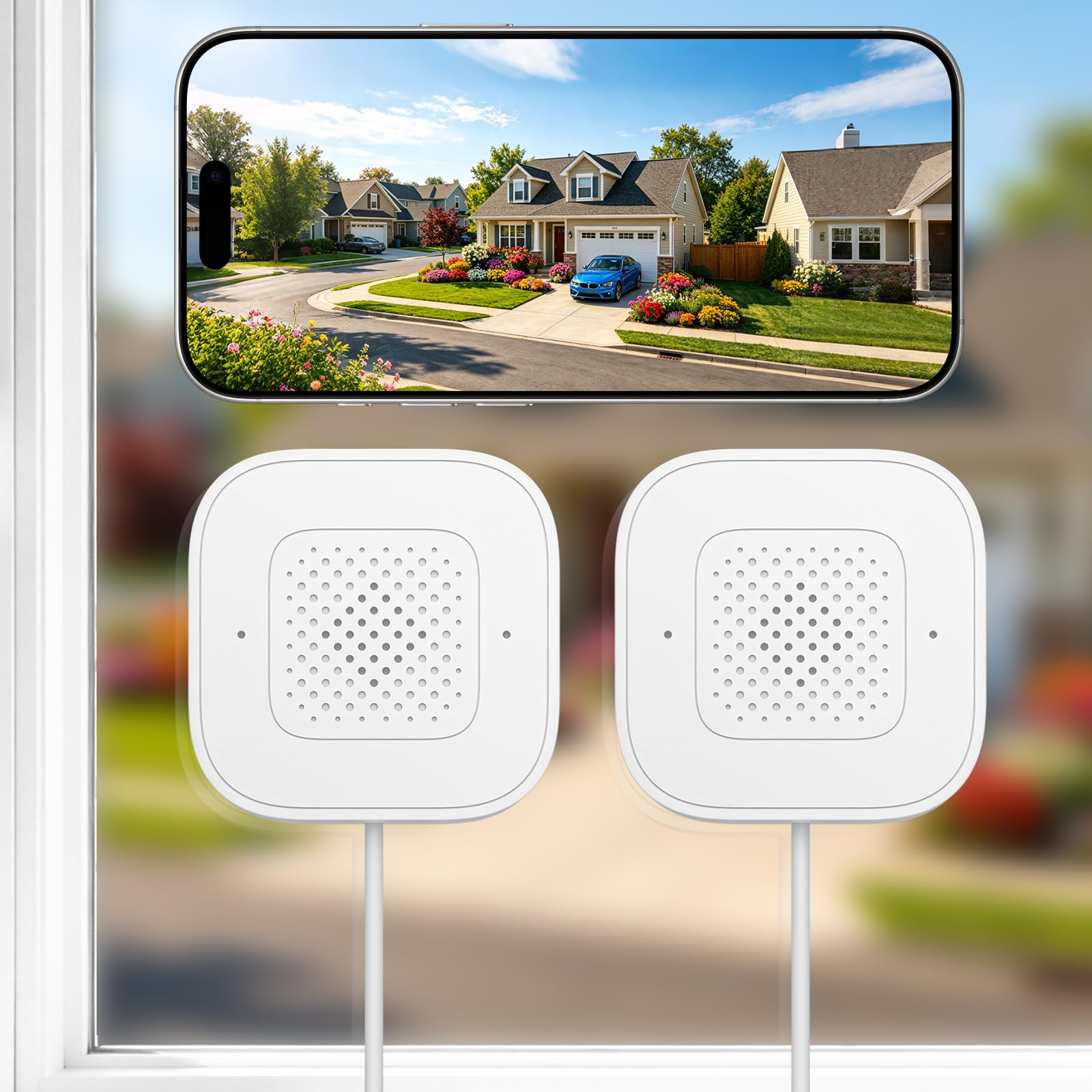 AKIYO 3MP 2K Indoor Window Camera 2.4GHz & 5GHz WiFi Window Cameras，2 Packs