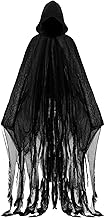 Geyoga Halloween Hooded Cloak Medieval Renaissance Wizard Cloak Reaper Cosplay Cape Costume for Adult