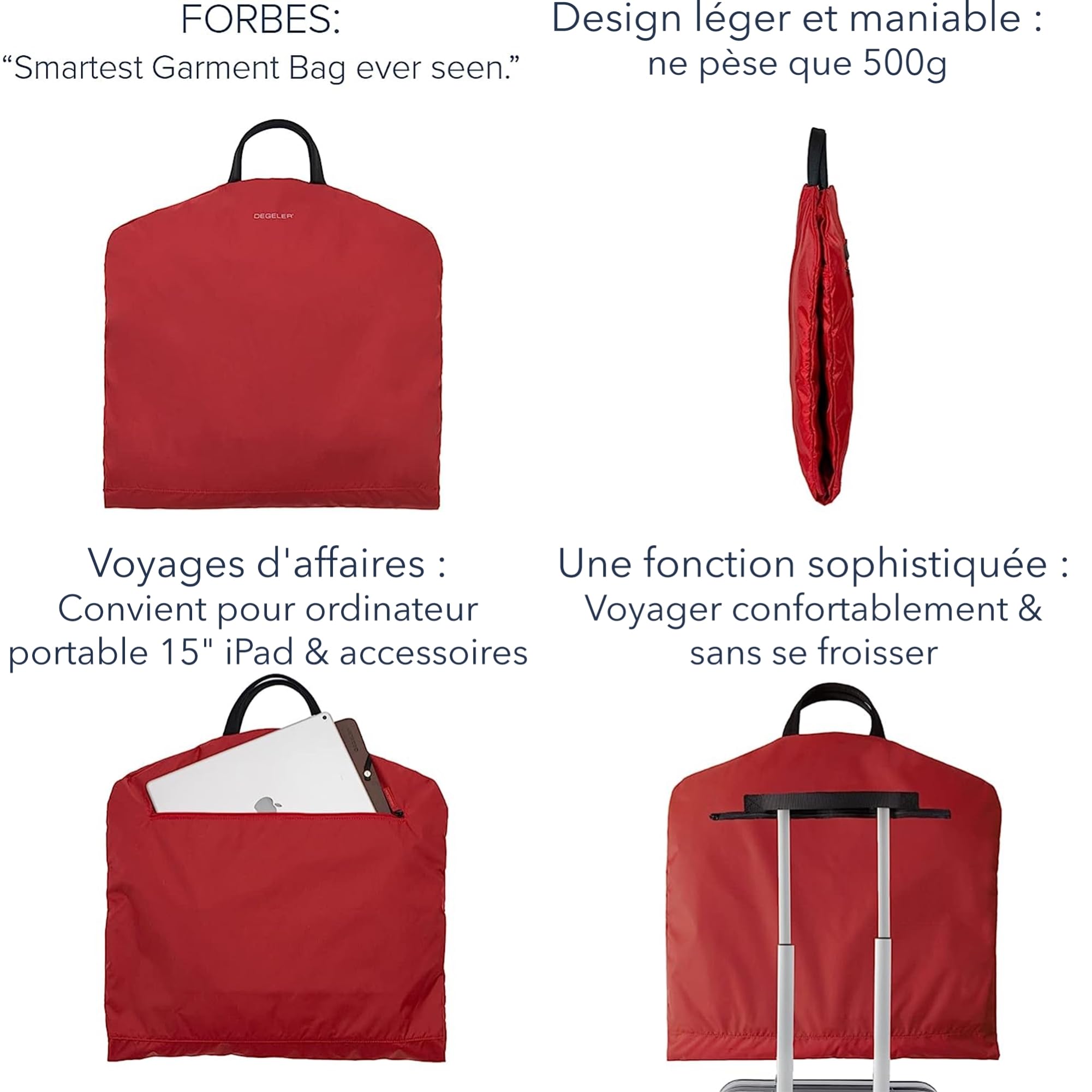 Sac à Vêtements DEGELER SkyHanger - Cintre Titane Anti-froissage Voyage
