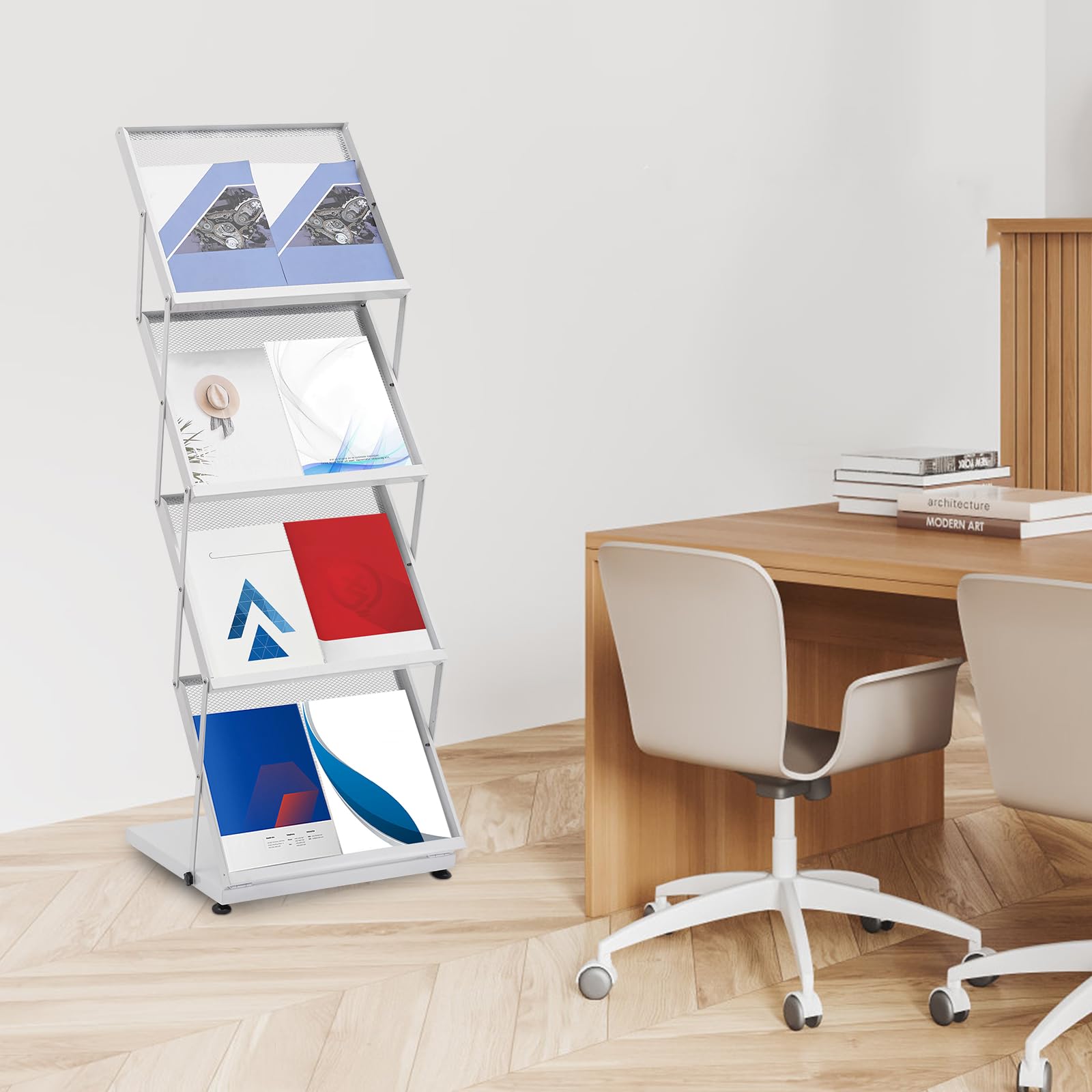 DeeDuud Tijdschriftenstandaard, krantenstandaard, 4-traps opvouwbare A3- brochurestandaard voor brochures, boeken, kranten, tijdschriften (zwart DeeDuud Tijdschriftenstandaard, krantenstandaard, 4-traps opvouwbare A3- brochurestandaard voor brochures, boeken, kranten, tijdschriften (zwart