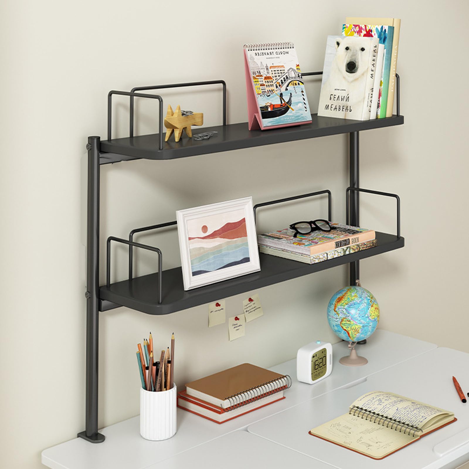 Amazon.co.jp: 大容量棚 卓上収納 木製 ラック デスク 収納 小型 小物  