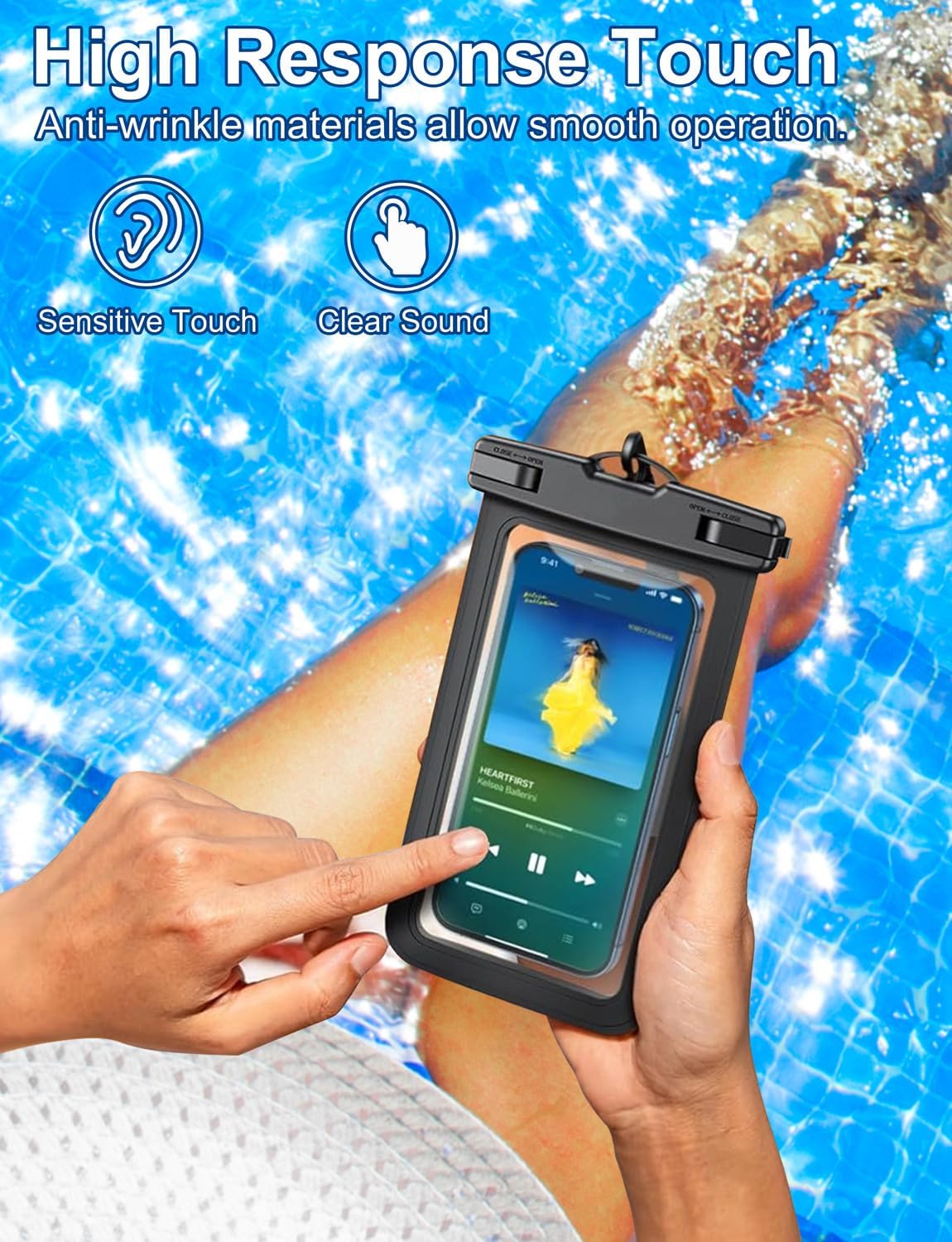 Famoby Up to 8.3 5 Pack Multicolor Universal Waterproof Phone Pouch, Phone Waterproof Case Dry Bag,Protection Level: IP68,Outdoor Sports for Apple iPhone,Samsung,and More,Black,Blue,Pink,Orange,Green