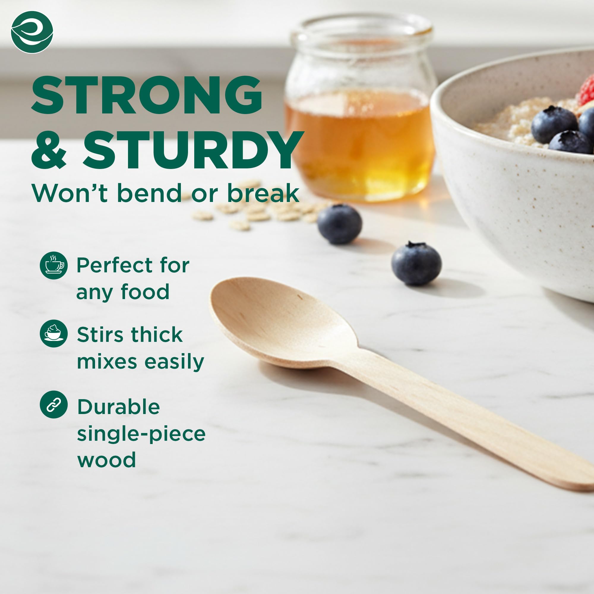 Eco Soul Wooden Spoons - 100 Pack -8