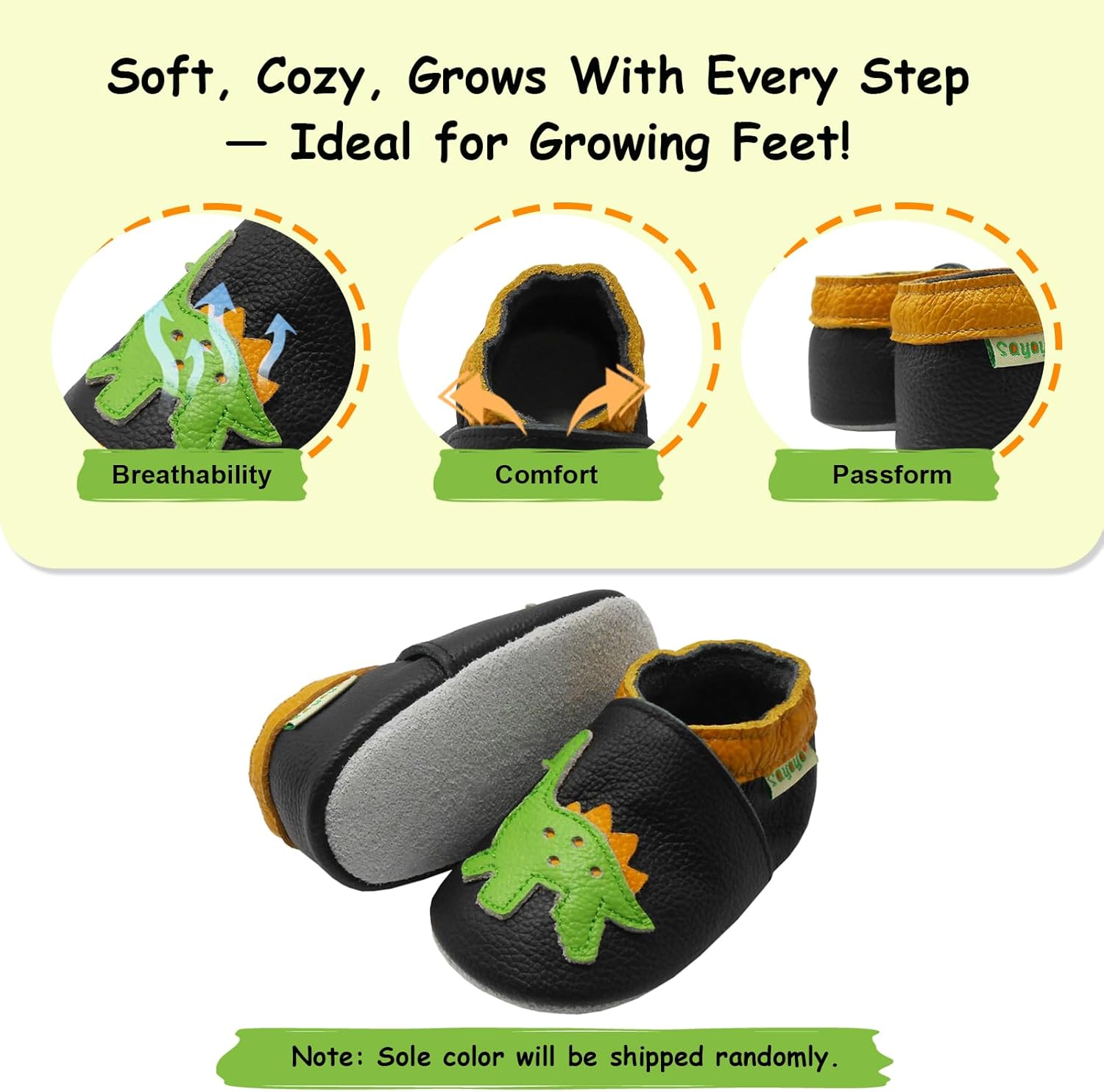 SAYOYO Soft Sole Leather Baby Boys Shoes Baby Girls Moccasins Toddler Slippers First Walking Crib Shoes - Image 4