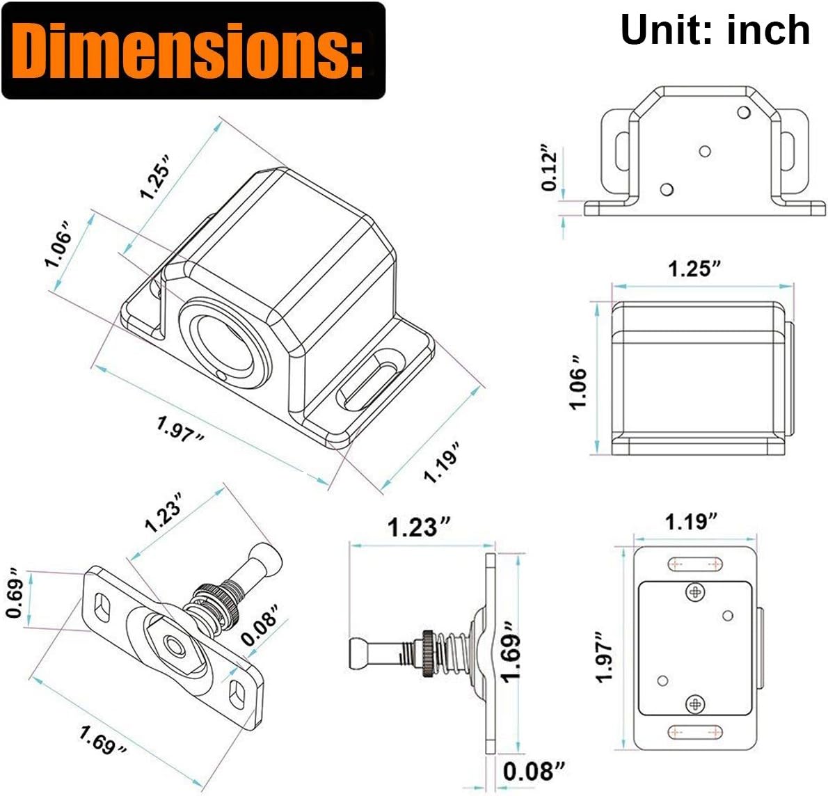 MATEE DC12V Metal Fail Secure Mode Multifunctional Mini Electric Cabinet Lock for File Cabinet & Display Case