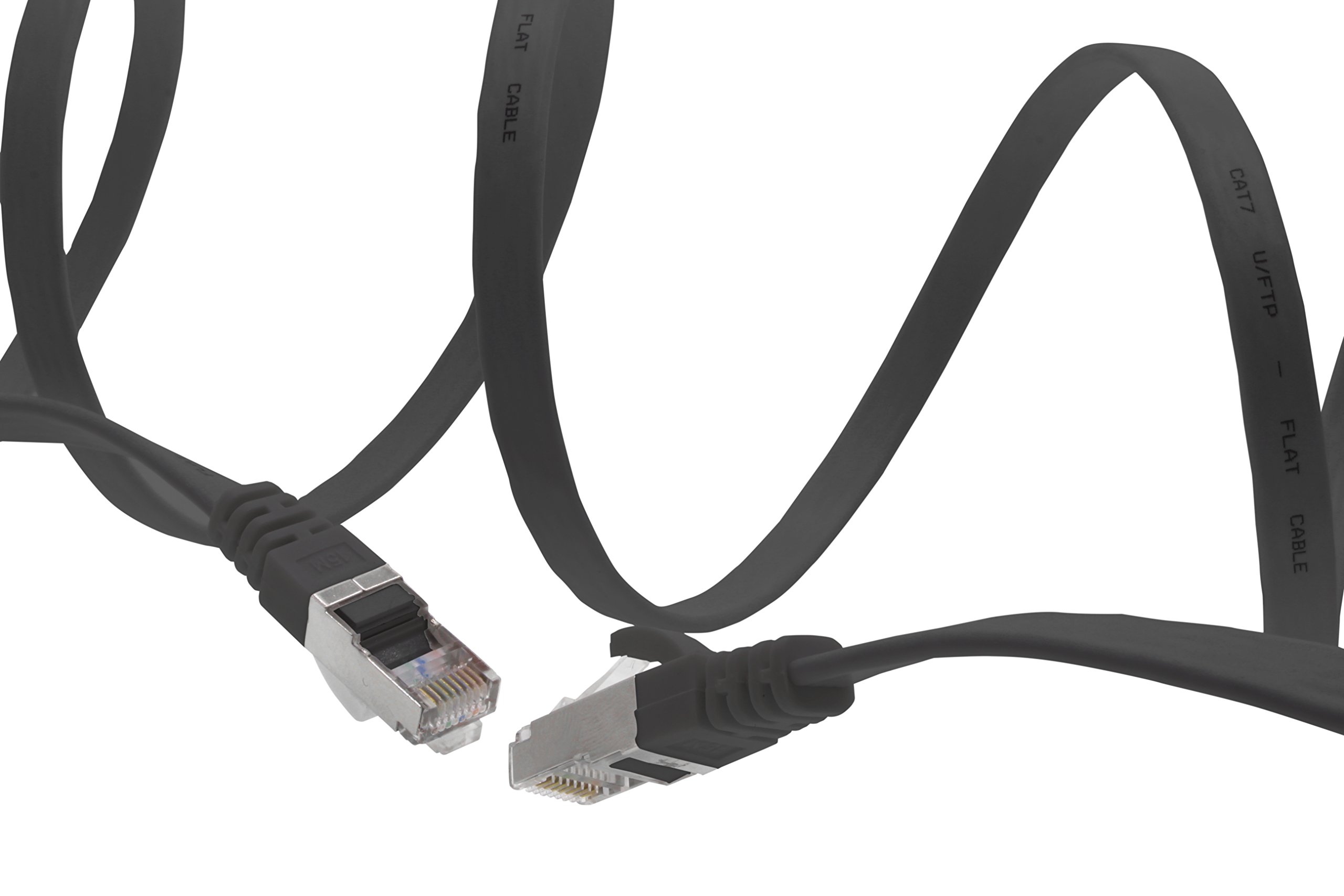 Besuche den 1aTTack.de- 1aTTack.de 0,5m - schwarz - 5 Stück Cat7 Flachkabel Netzwerkkabel Cat 7 Rohkabel Gigabit Lan (10Gbit/s) Flachbandkabel Verlegekabel Patchkabel Flach Slim Rj 45 Stecker Cat6a in use