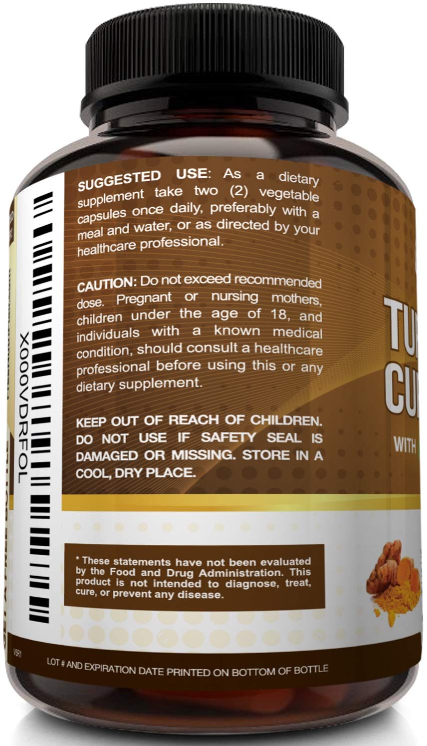 NutriFlair Premium Turmeric Curcumin Supplement (1300mg) with BioPerine